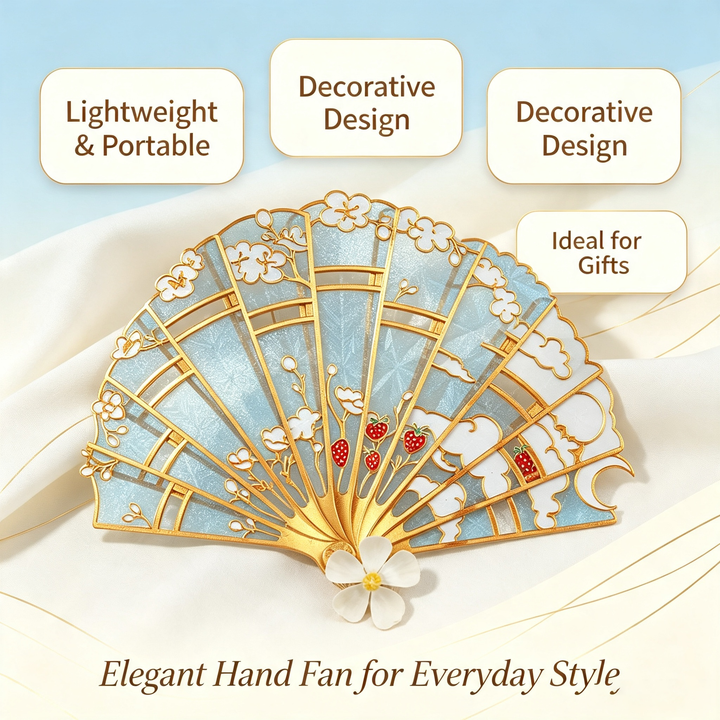 Handmade vintage openwork folding fan