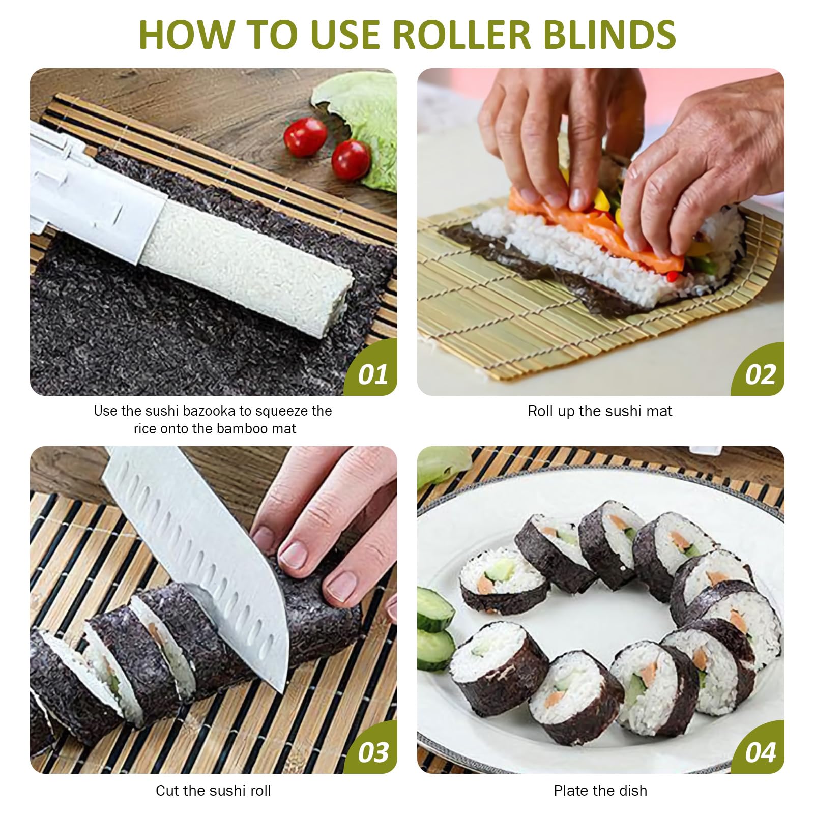 Sushi bazooka sushi maker Kit With Sushi Rolling Mat,Sushi Roller Mold
