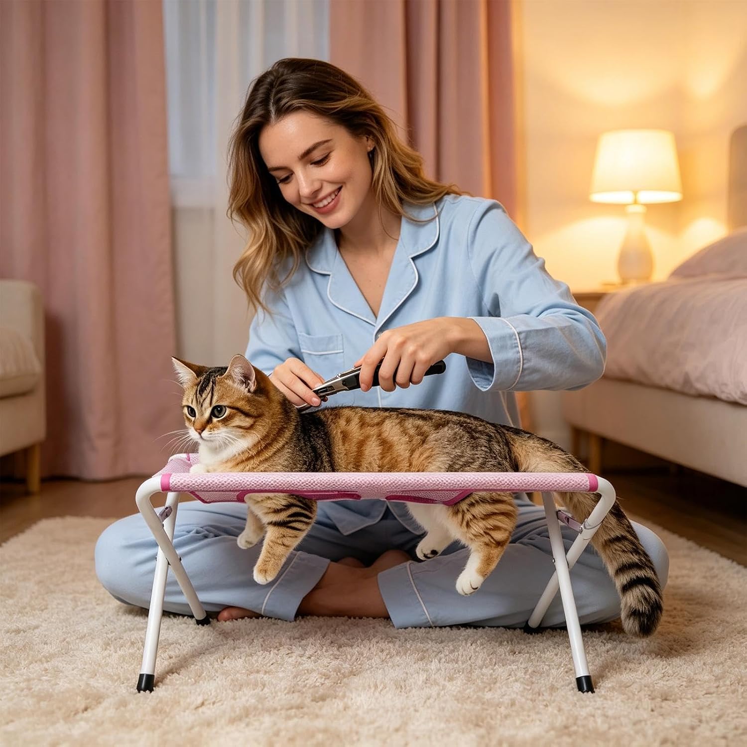 Cat Bath Stand | Hanging Anti-Claw Hammock with 8 Holes