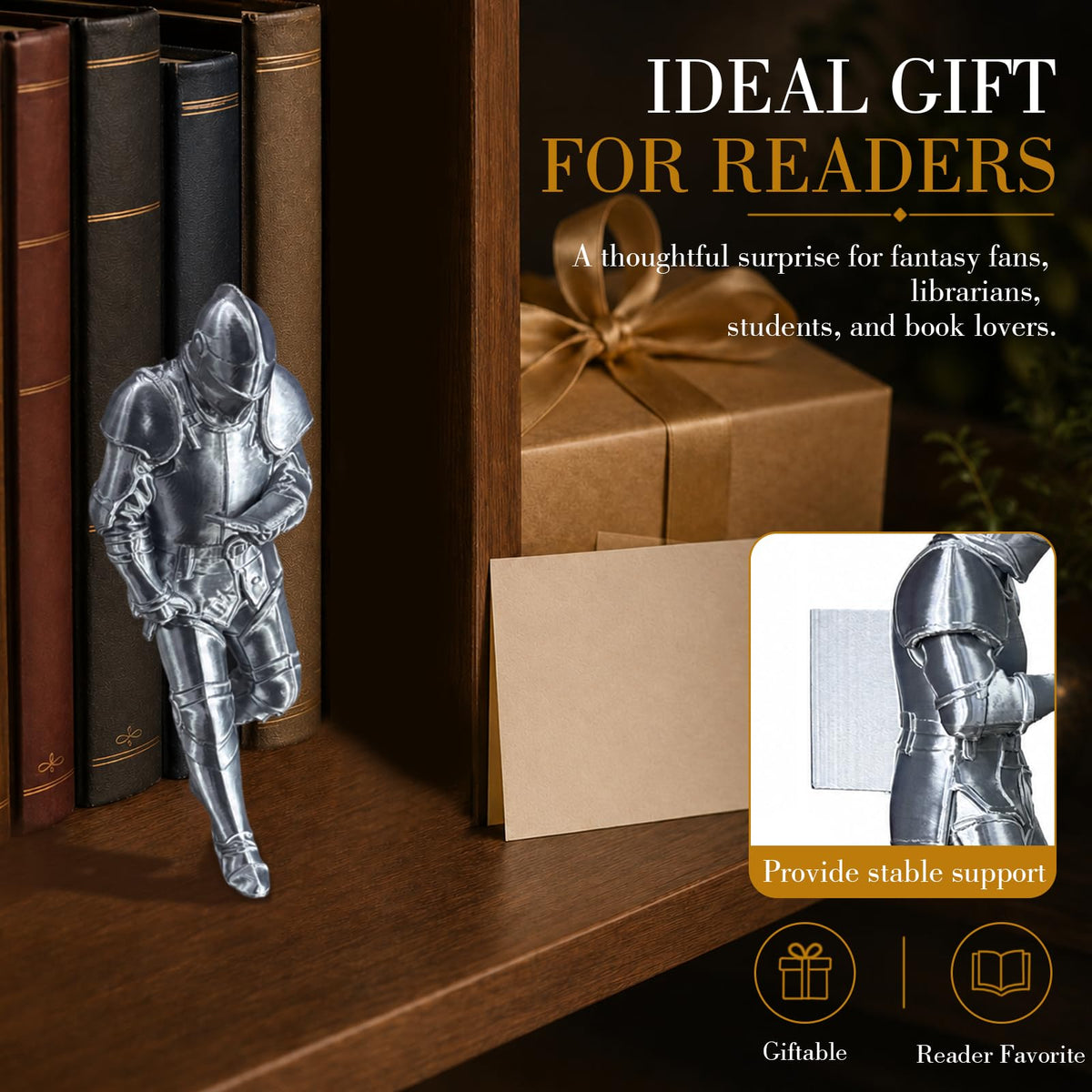 Medieval Knight Bookshelf Decor