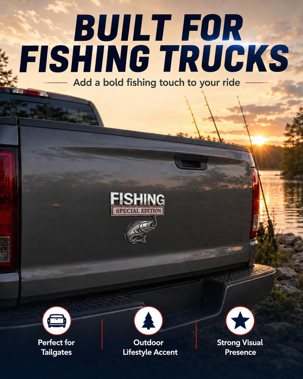 Fishing Special 🎣 Edition Premium 3D Metal Vehicle Emblem Badge