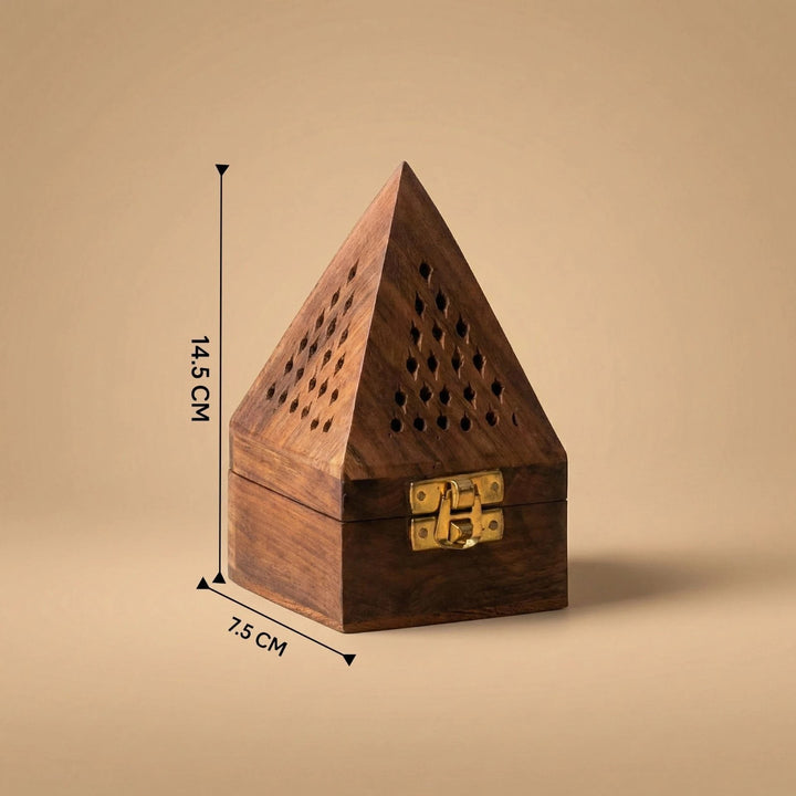 Medieval Wooden Pyramid Incense Box
