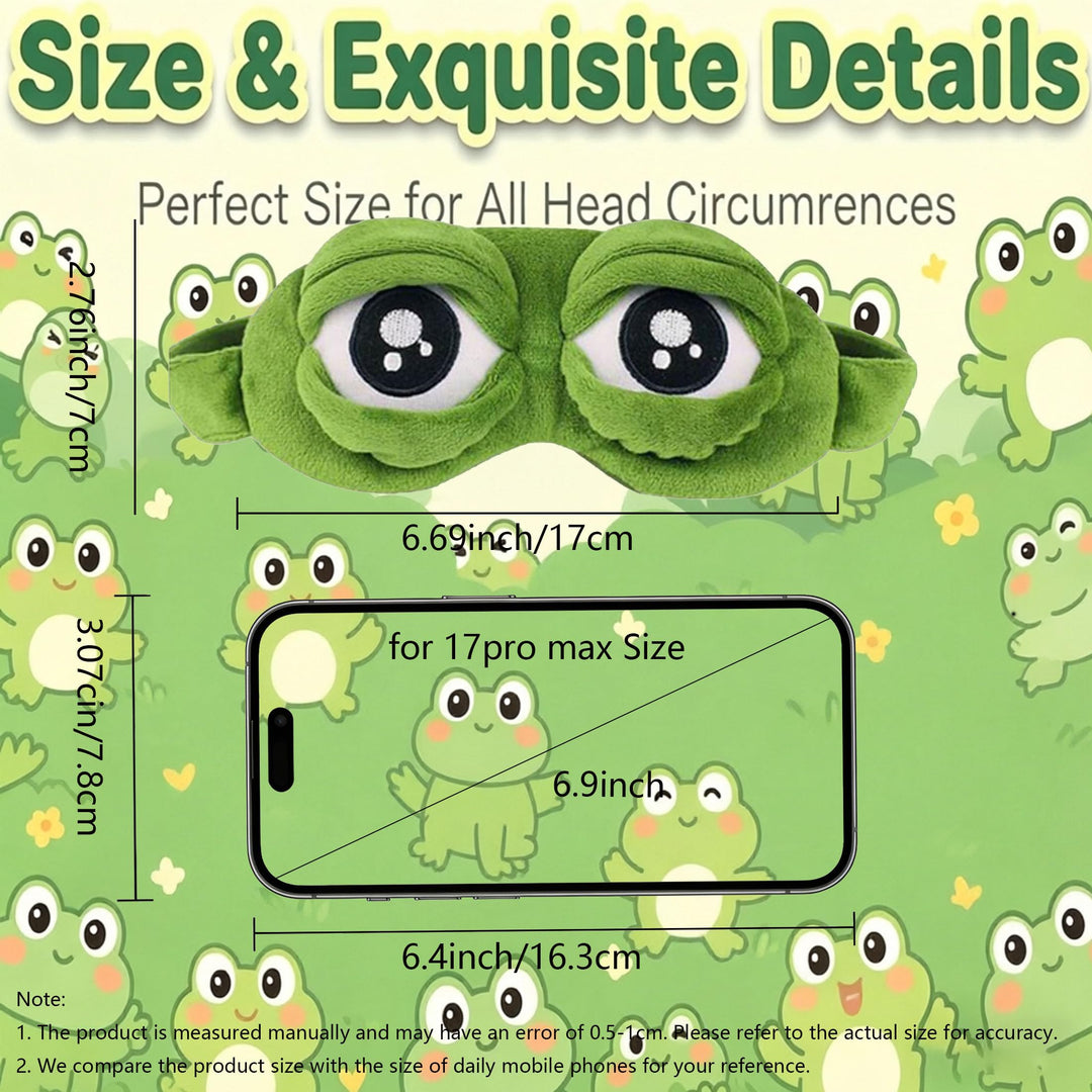 3D Funny Frog Sleep Mask Soft Cartoon Eyeshade