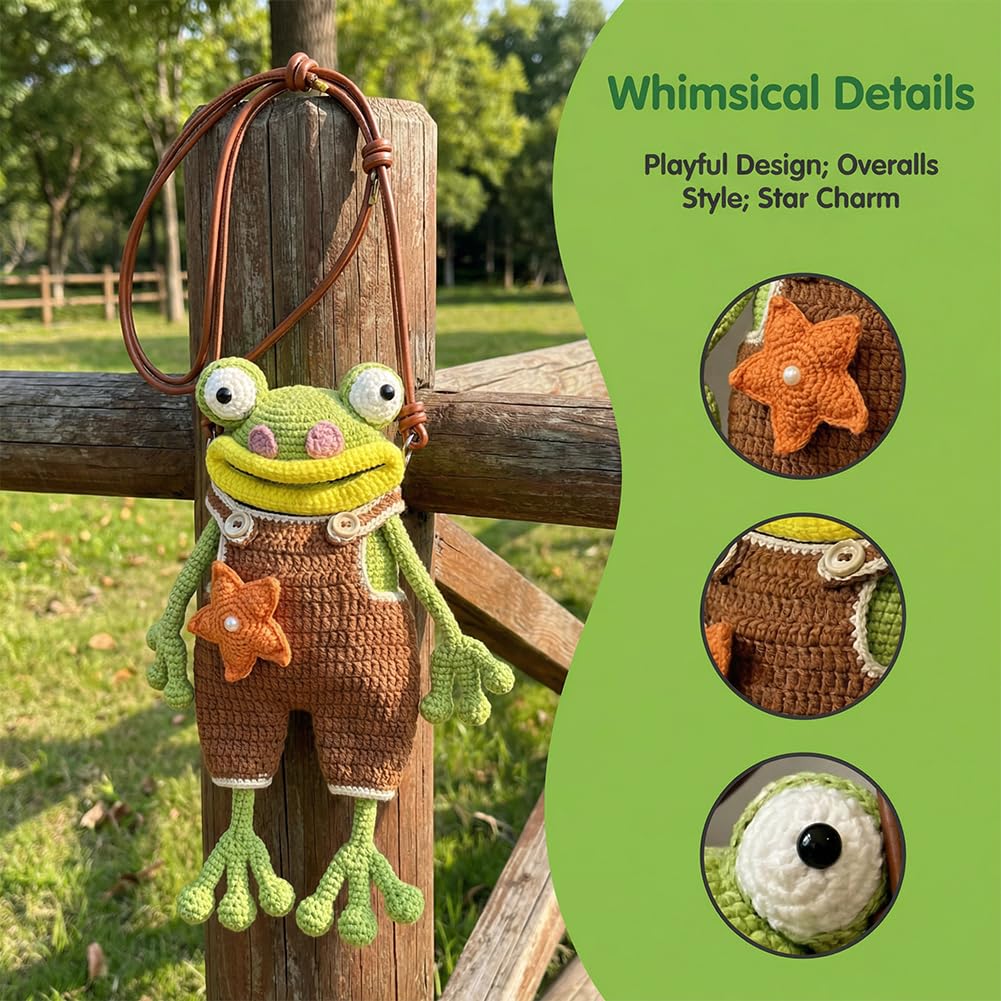 Diy Cartoon Frog Purse, Cute Crochet Wallet, Phone Bag with Convenient Storage