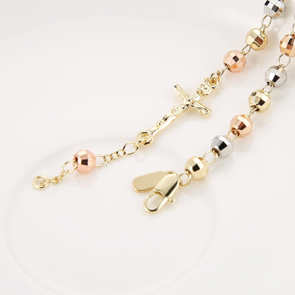 Virgin Mary Cross Rosary Bead Bracelet