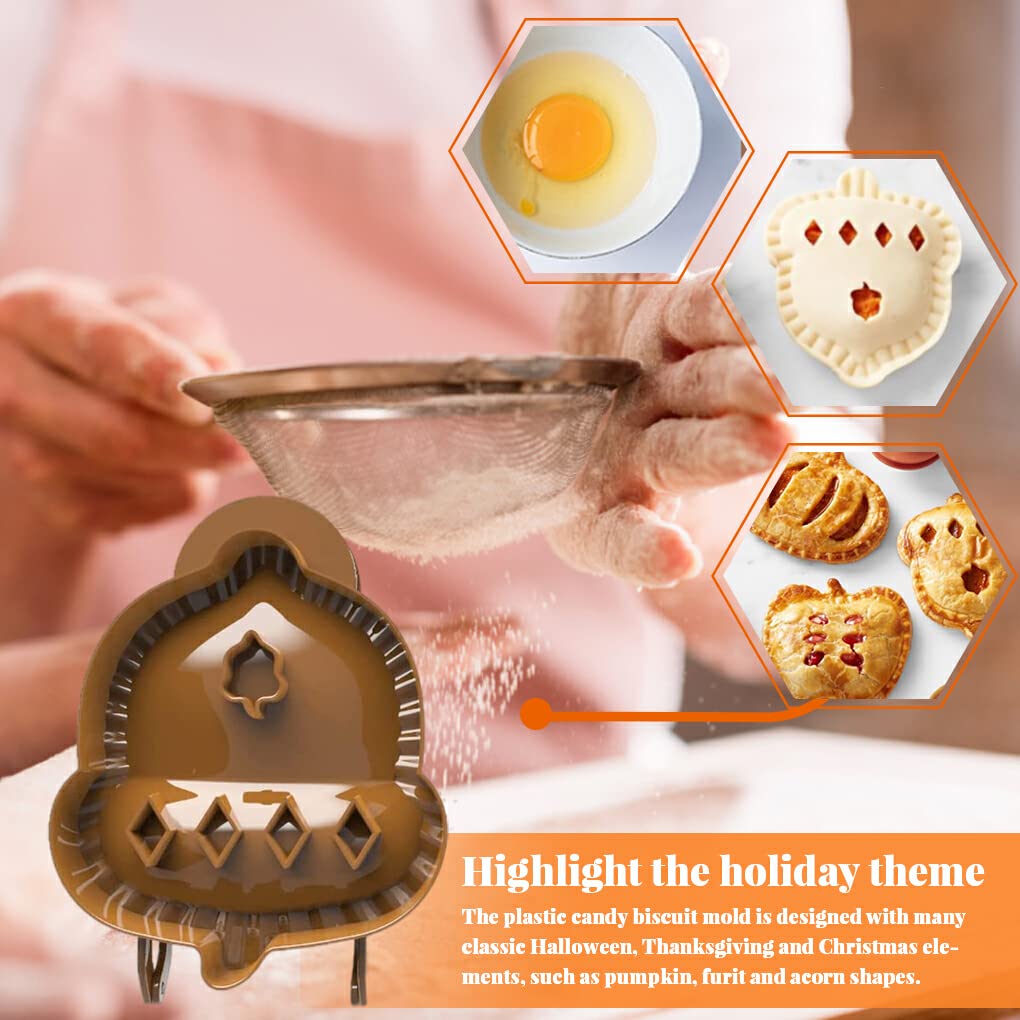 Set of 3 Hallowee Pumpking-Pie Decoration Wraper Dough Stamp