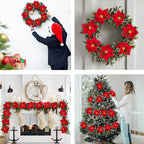 Christmas Big Red Flower LED Light String