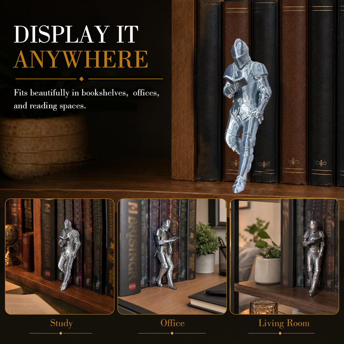 Medieval Knight Bookshelf Decor