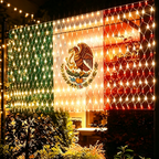 Mexican Flag LED Net Lights, Outdoor Patriotic Festival Decor