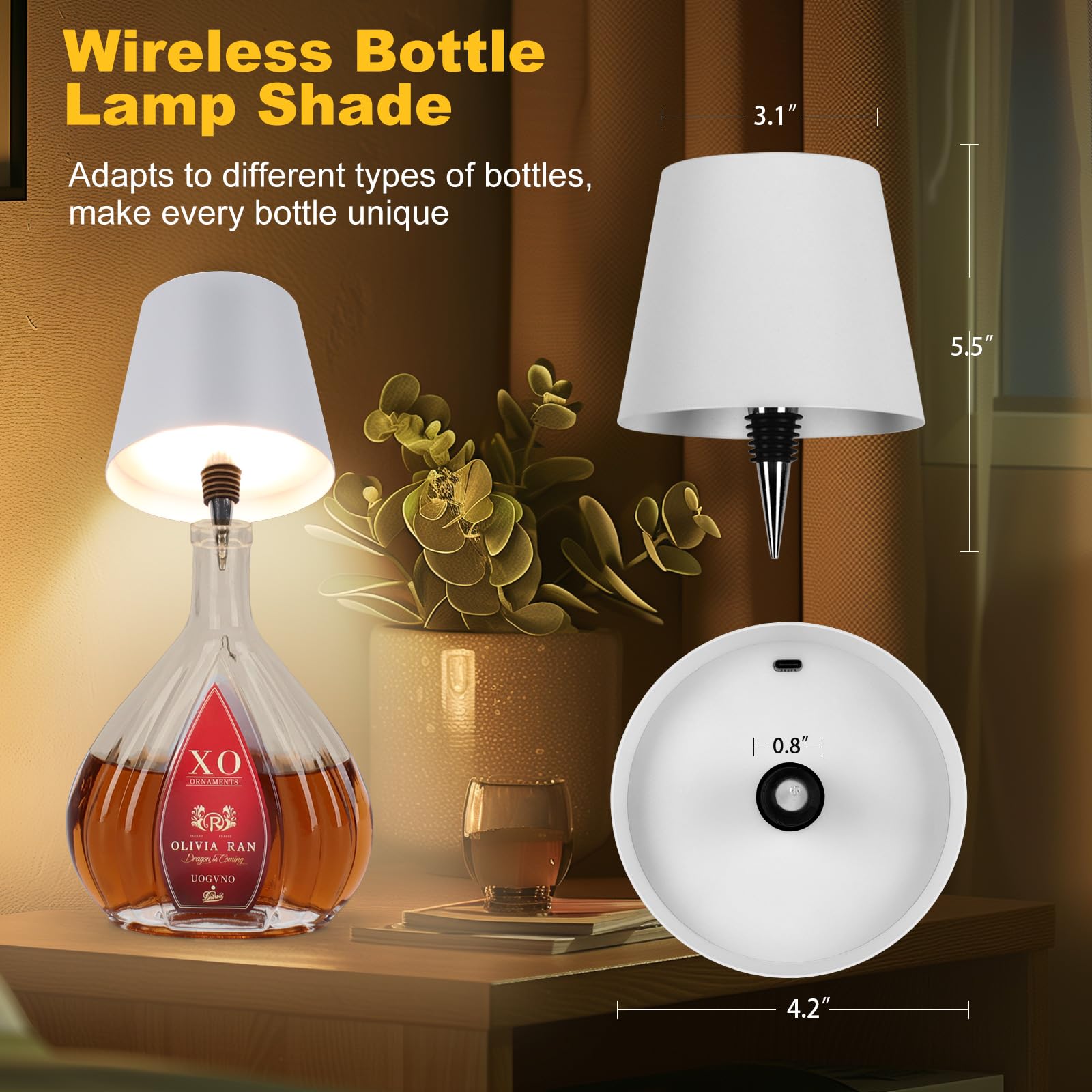 Wireless Bottle Lamp, For Any Type of Bottle - LED Bottle Lamp for Indoor & Outdoor