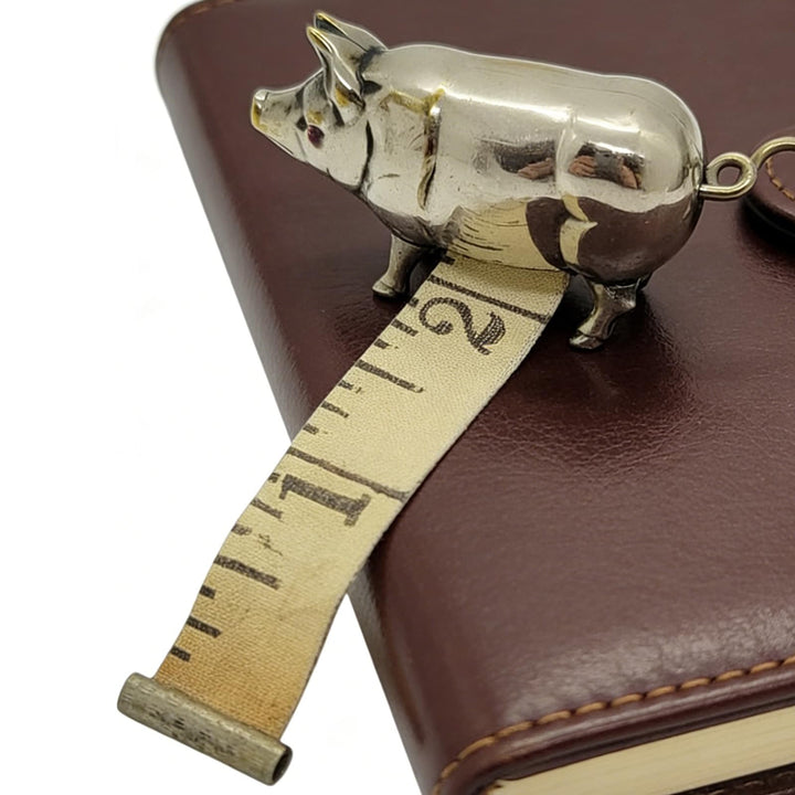 Retro-style metal pig measuring