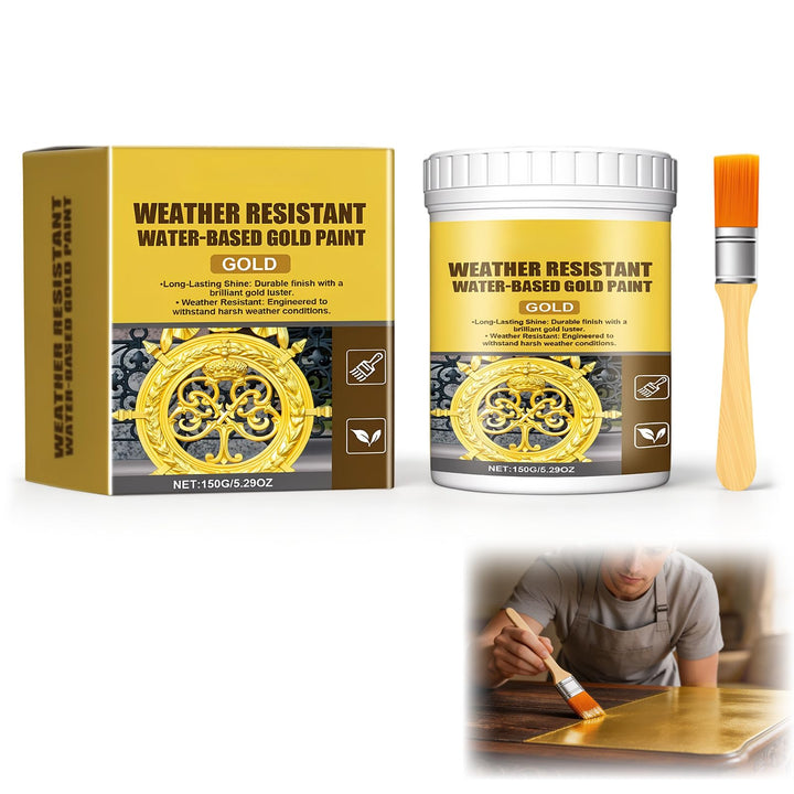 🧹 Weather Resistant Water Based Gold Paint ✨