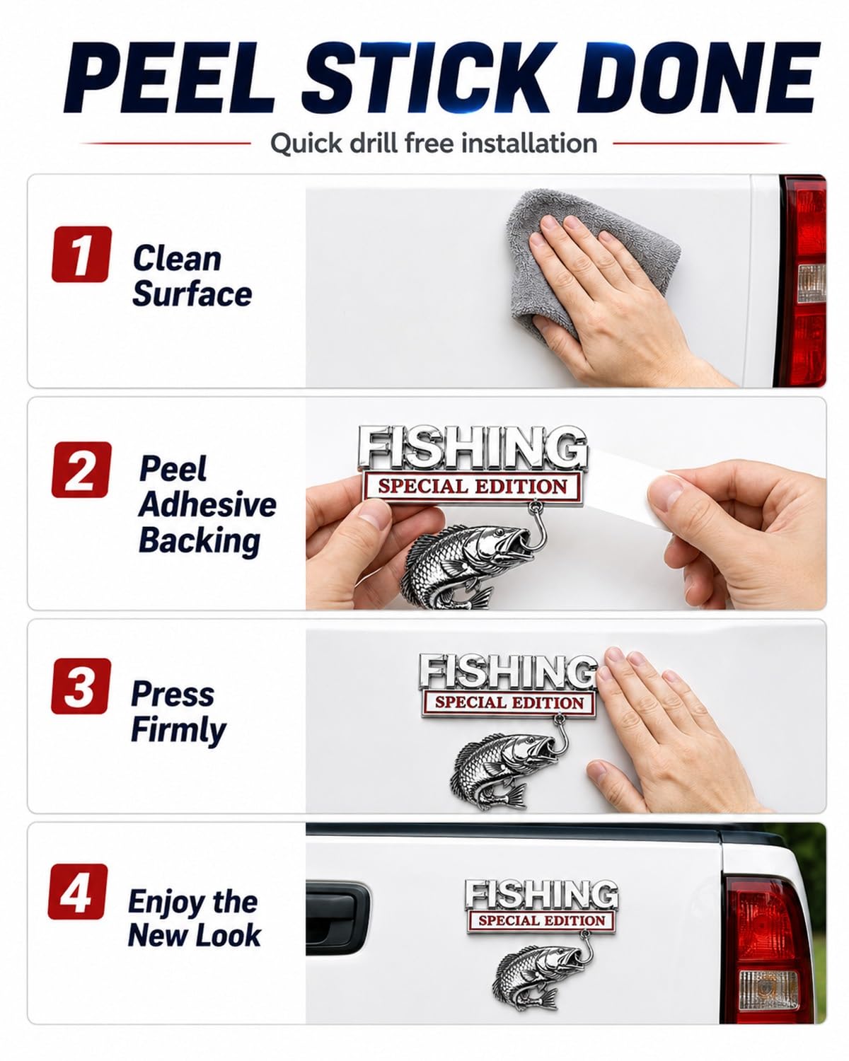 Fishing Special 🎣 Edition Premium 3D Metal Vehicle Emblem Badge