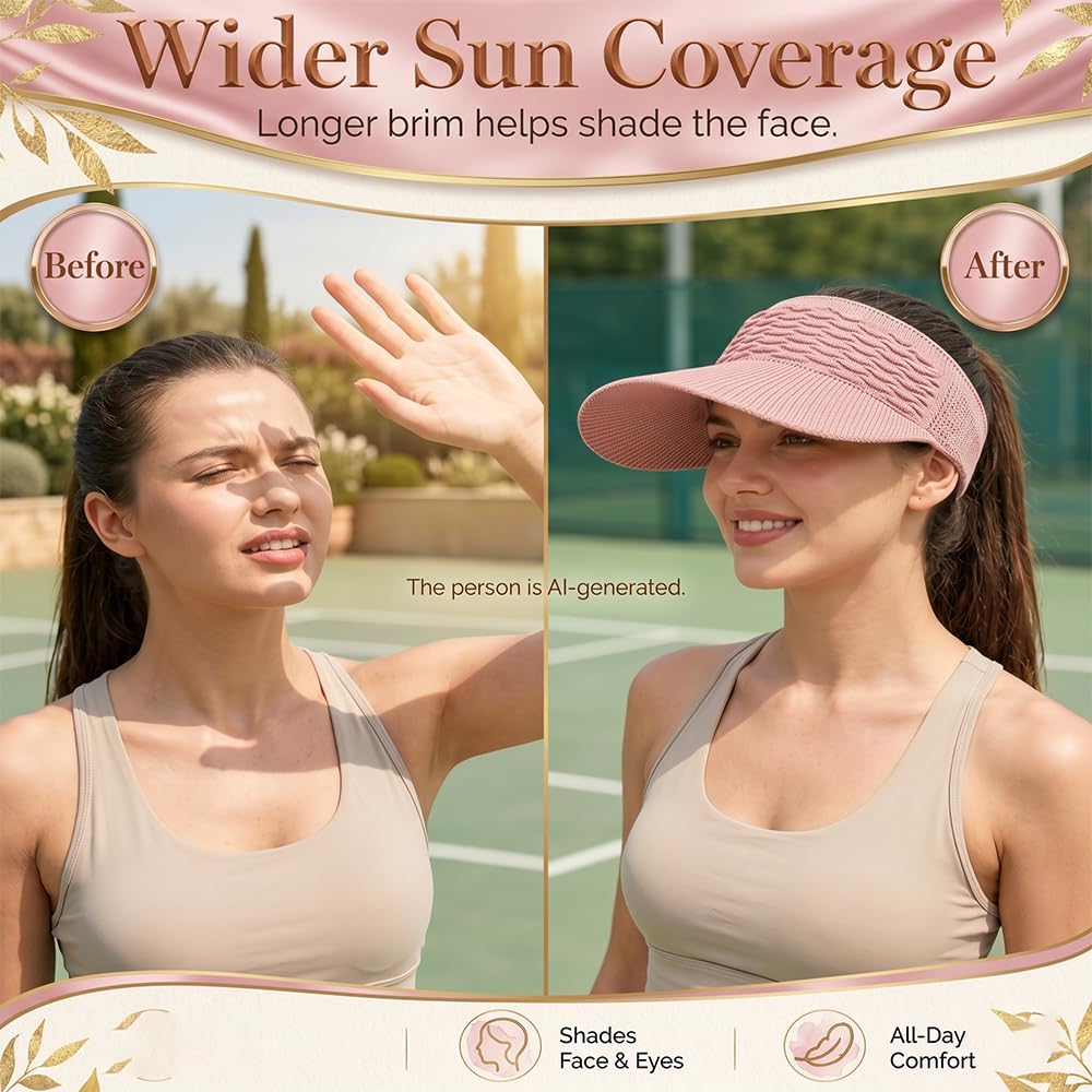 ☀️ Women's High Ponytail Sun Visor Hats 🧢