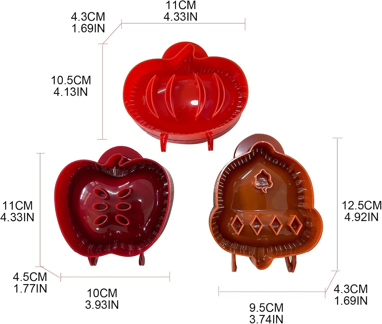 Set of 3 Hallowee Pumpking-Pie Decoration Wraper Dough Stamp