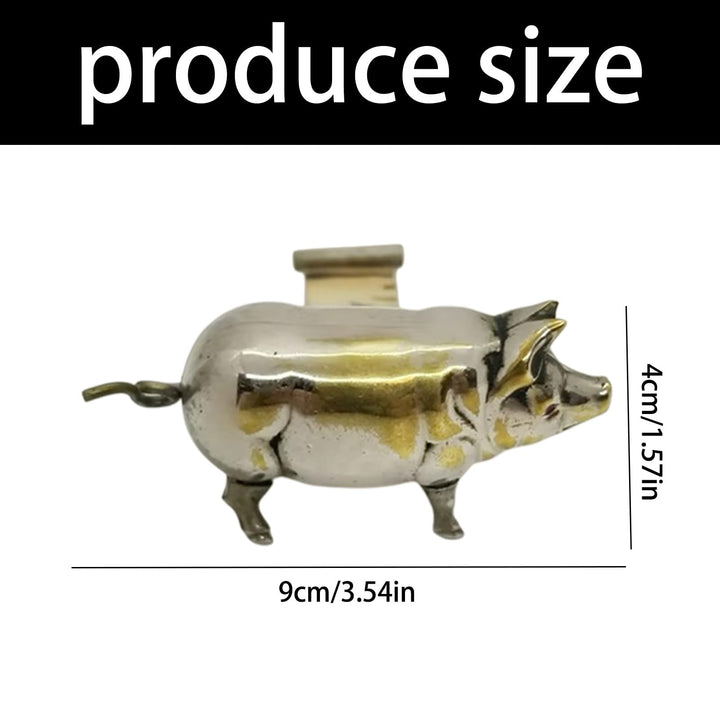 Retro-style metal pig measuring