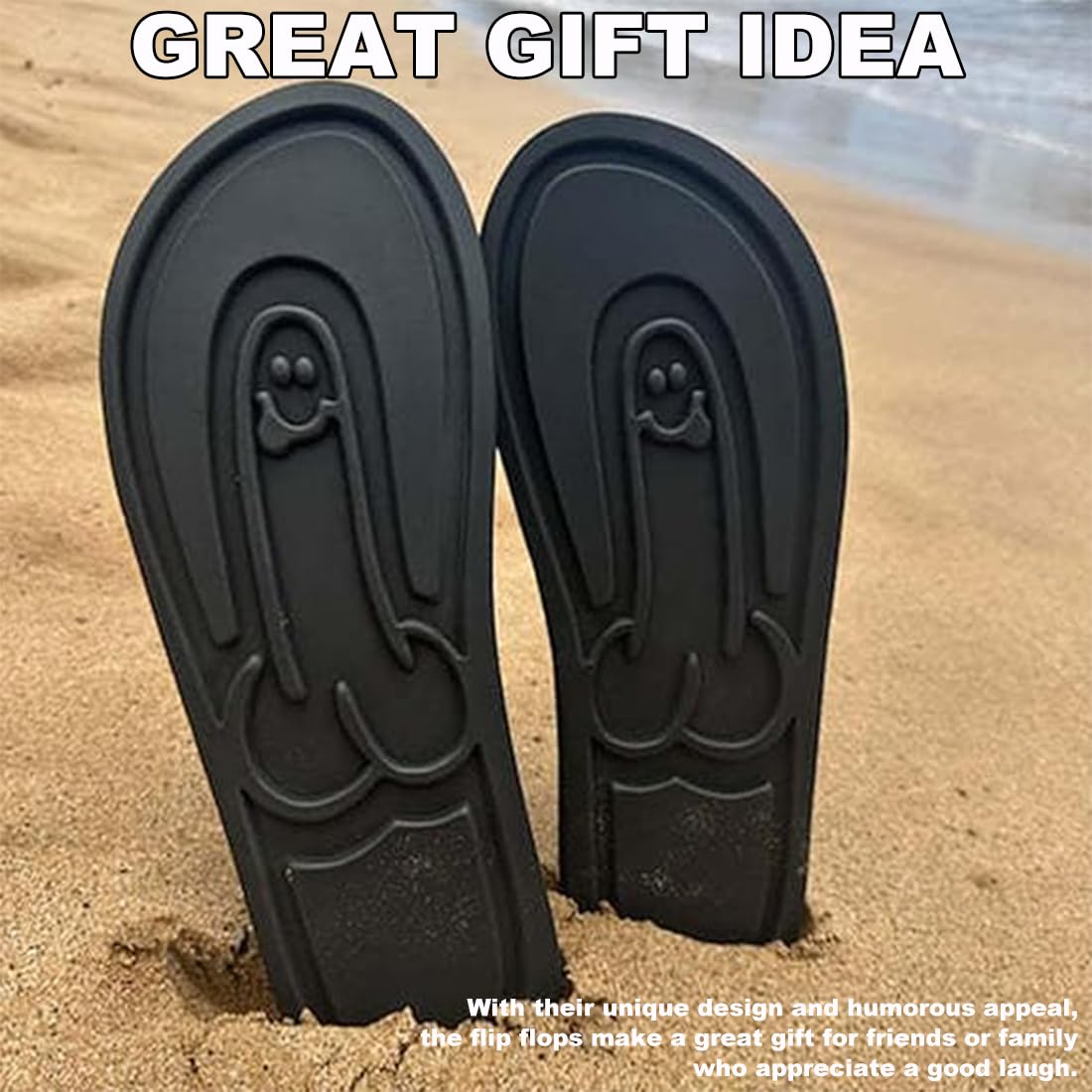 Funny Non Slip Quick-Dry Beach Flip Flops (Hidden Design)