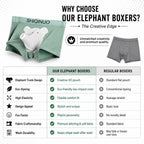 Men's Modal Boxer Briefs 3 Pack, Funny Elephant Trunk Underwear
