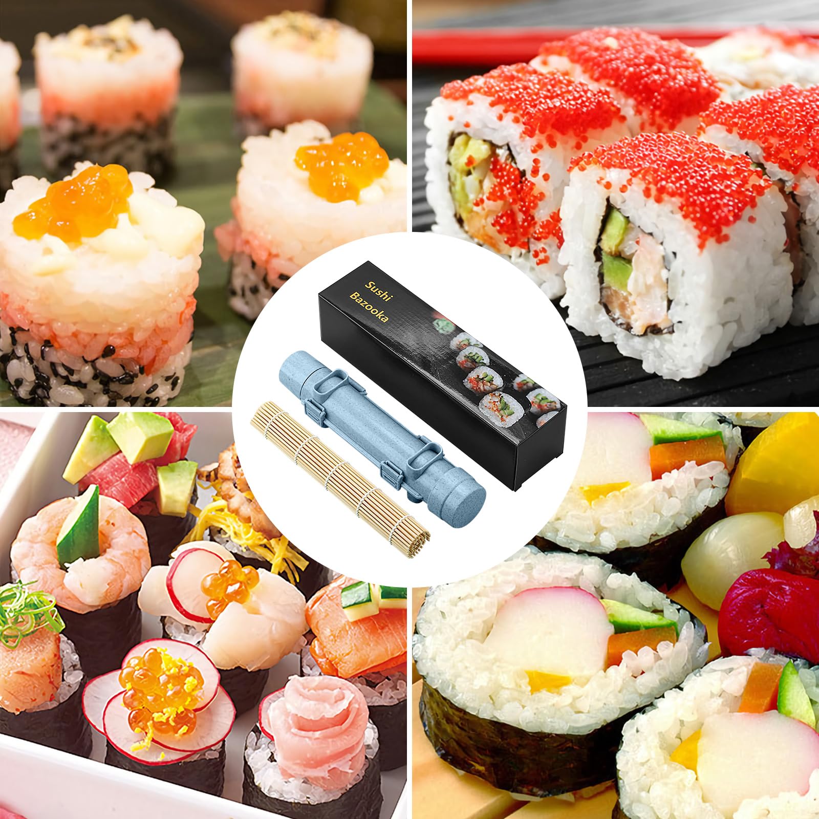 Sushi bazooka sushi maker Kit With Sushi Rolling Mat,Sushi Roller Mold