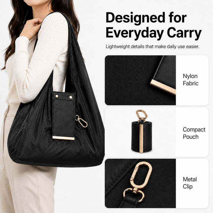 Foldable Travel Tote Bag Keychain（It can be super folded, the size of a coin purse）