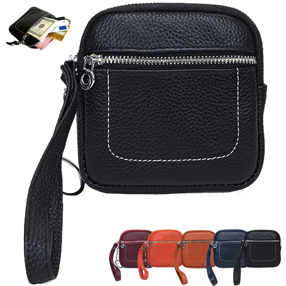 ✨ Square Leather Mini Card Wallet 👛 Coin Purse