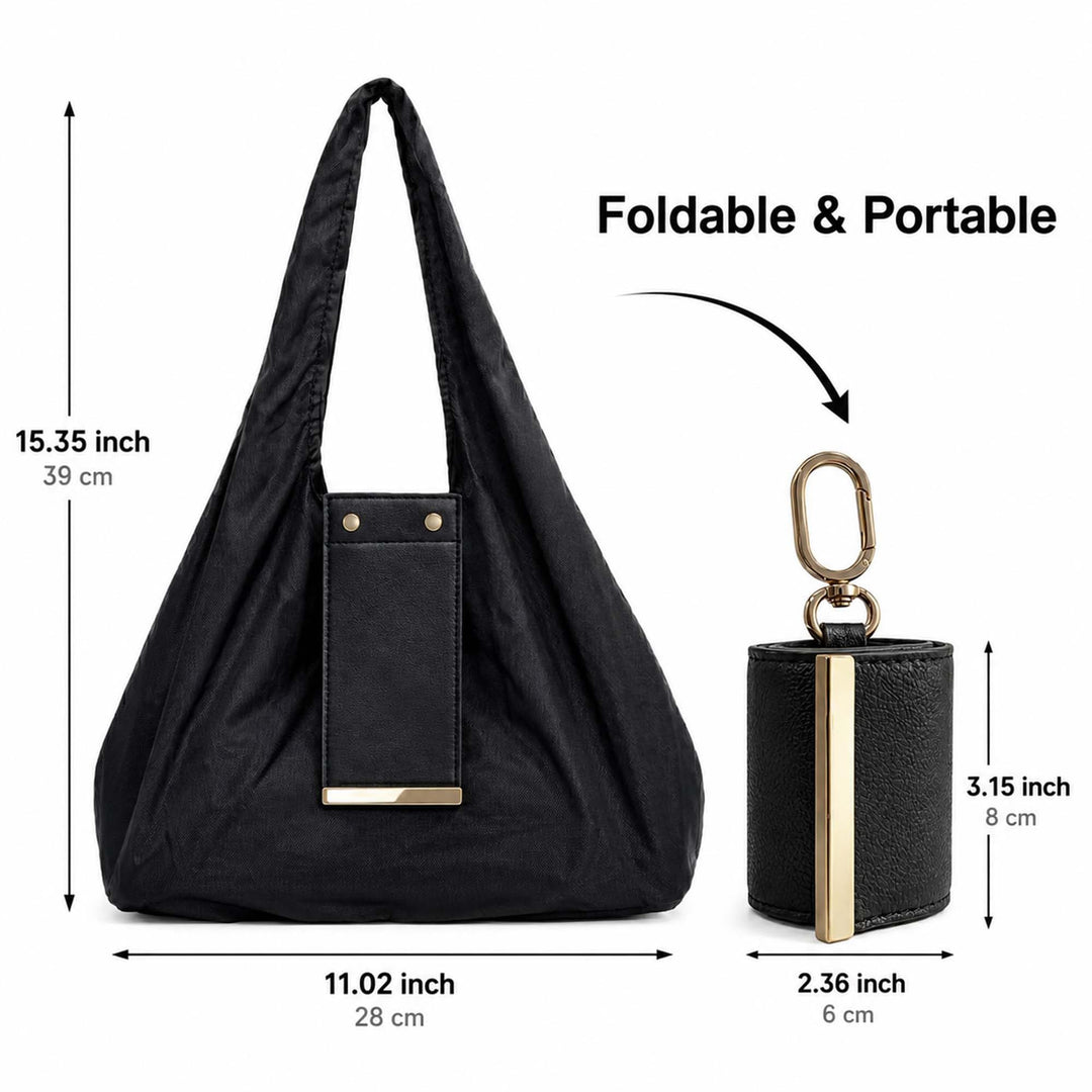 Foldable Travel Tote Bag Keychain（It can be super folded, the size of a coin purse）