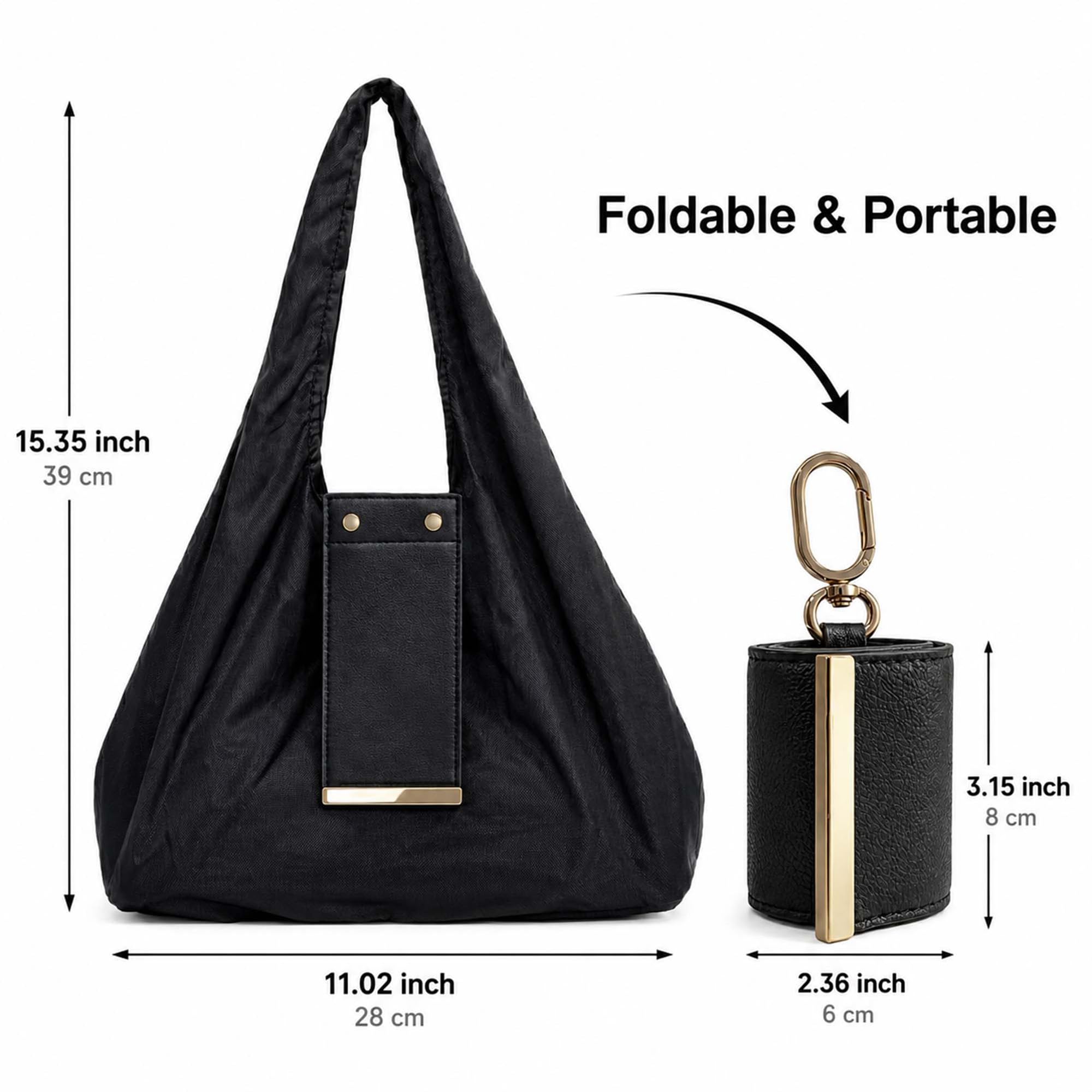 Foldable Travel Tote Bag Keychain（It can be super folded, the size of a coin purse）