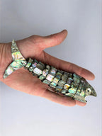 Articulated Abalone shell and Brass Fish Bottle Opener, Mexico, 1980's, 18 cm