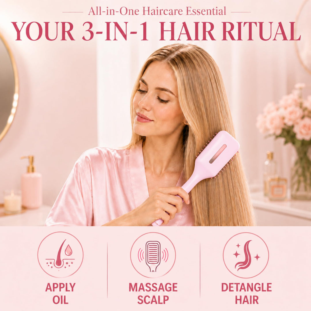 Hair Brush with Scalp Oil Dispenser, Air Cushion Electronic Hair Comb
