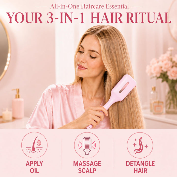 Hair Brush with Scalp Oil Dispenser, Air Cushion Electronic Hair Comb