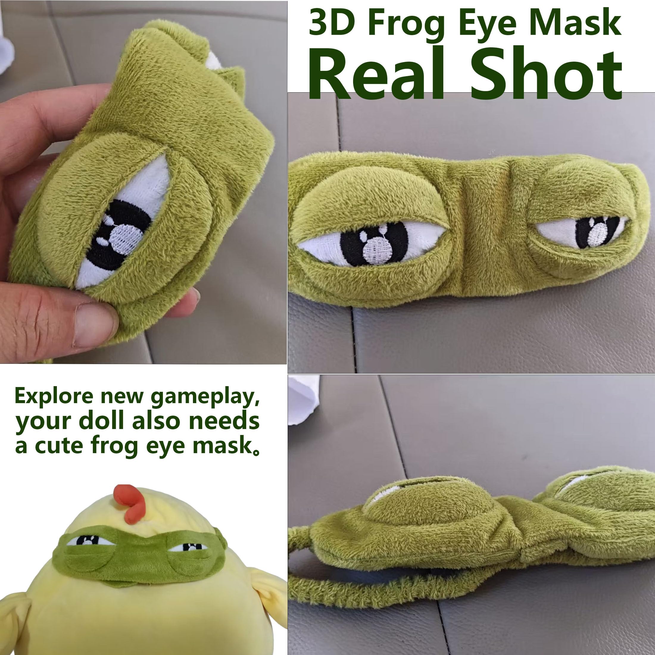 3D Funny Frog Sleep Mask Soft Cartoon Eyeshade
