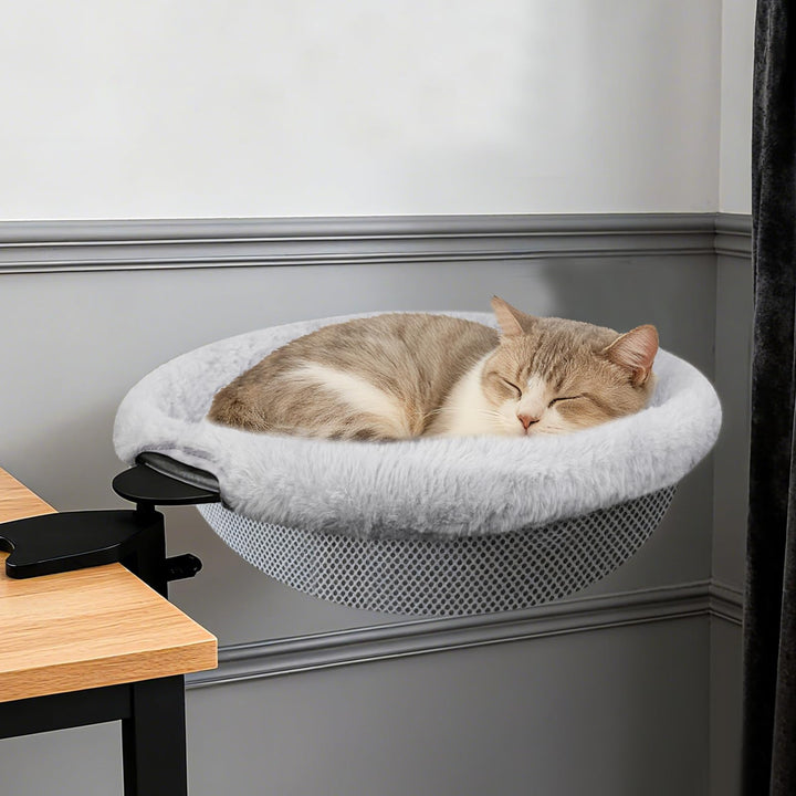 Heavy Duty Steel Frame 180° Rotating Cat Desk Bed
