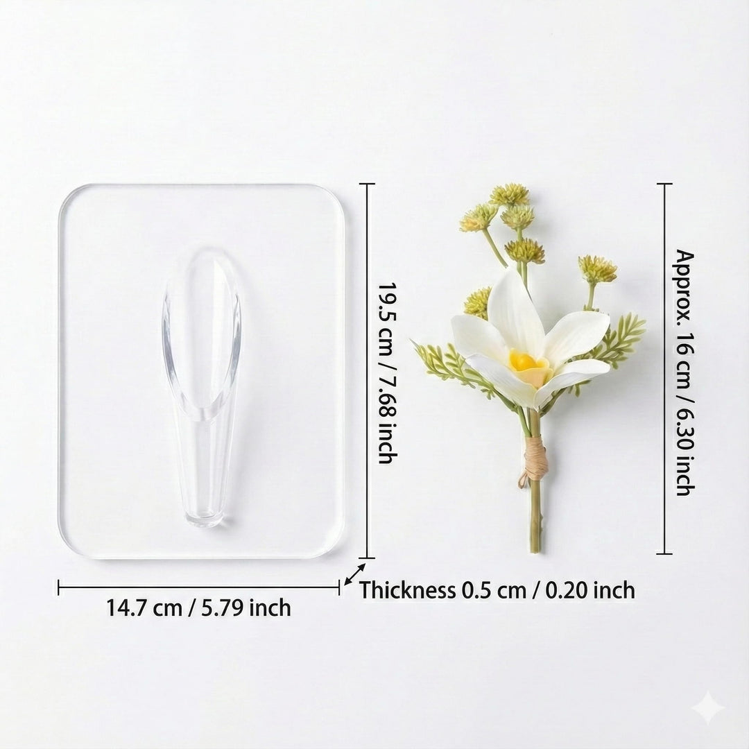 💐 💐 Acrylic Vase with Artificial Flowers (8 x 6 Inch) -Each vase comes with a free random artificial flower worth $19.99.