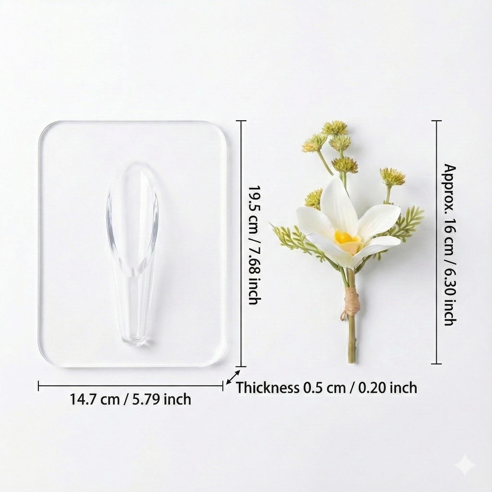 💐 💐 Acrylic Vase with Artificial Flowers (8 x 6 Inch) -Each vase comes with a free random artificial flower worth $19.99.