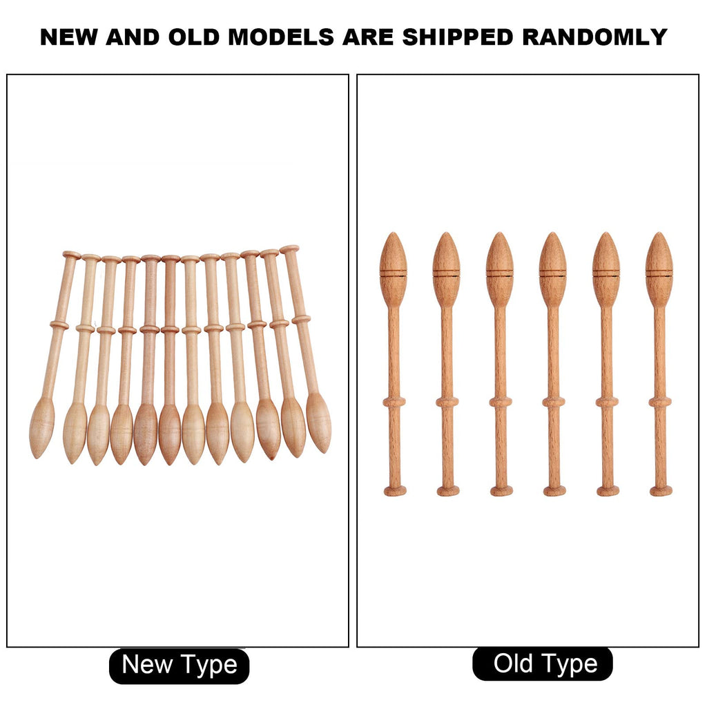7X/12X Wooden Lace Bobbins Wood Weaving Tools