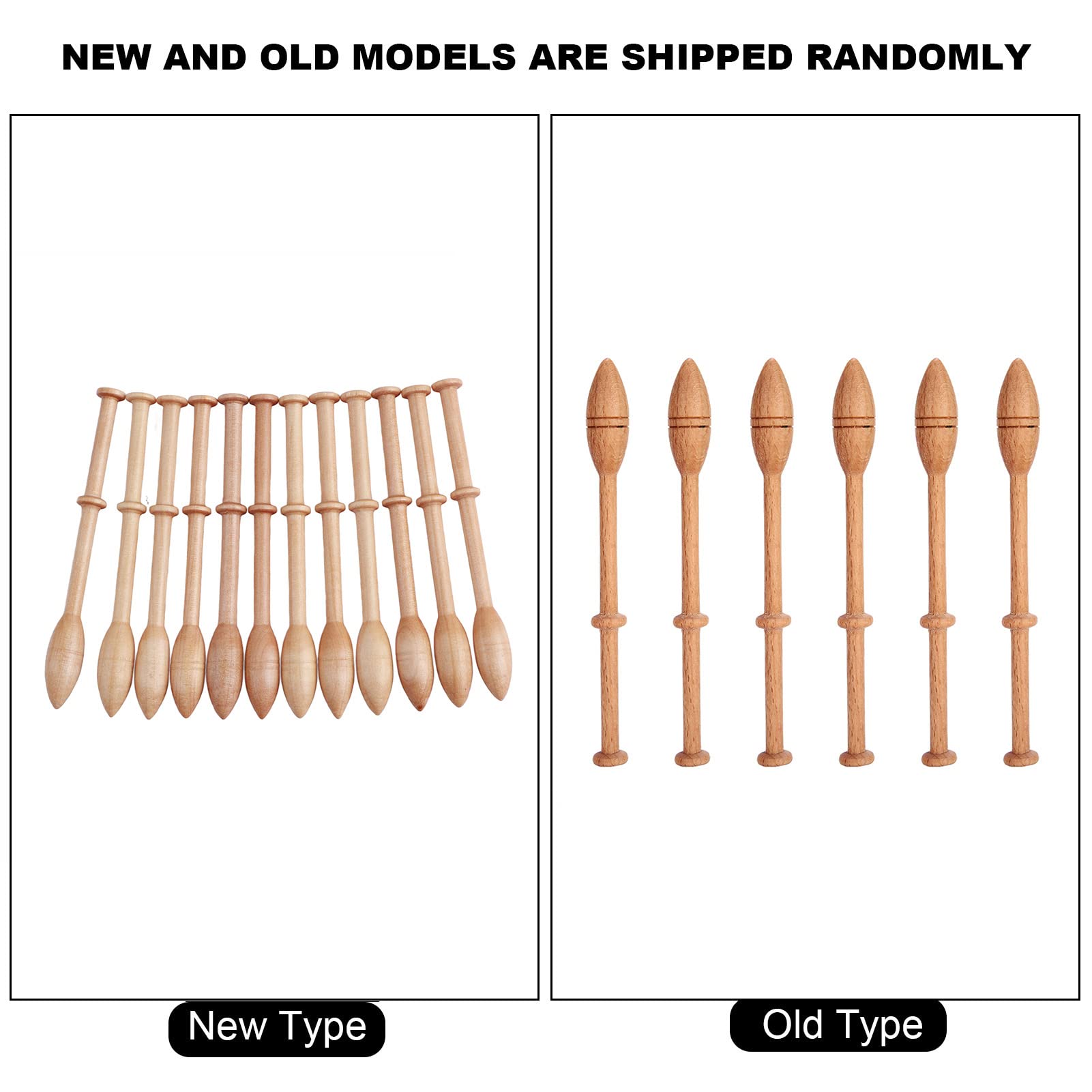 7X/12X Wooden Lace Bobbins Wood Weaving Tools