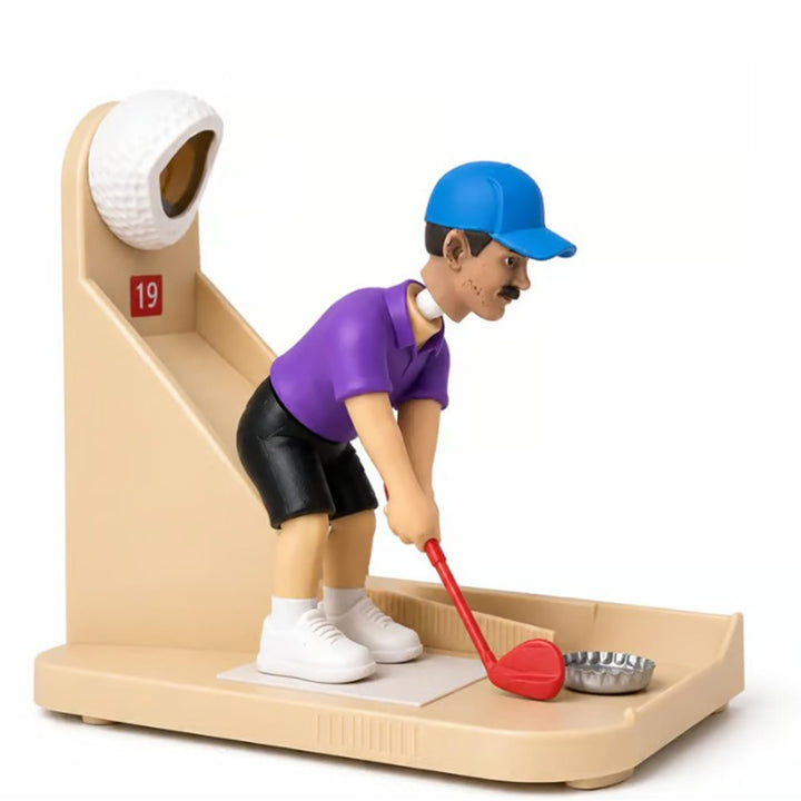 Golf Ball Themed Bottle Opener, Automatic Beer Bottle Opener with Golf Swing Cap Launcher, Fun Golf Gift for Men