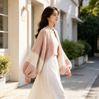 Balloon Sleeve Crochet Cardigan Shrug（Finished product）