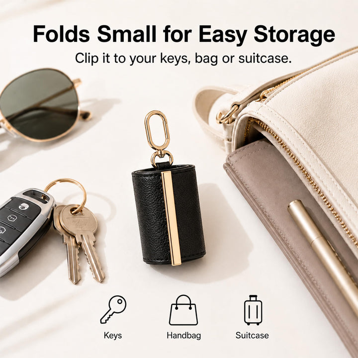 Foldable Travel Tote Bag Keychain（It can be super folded, the size of a coin purse）