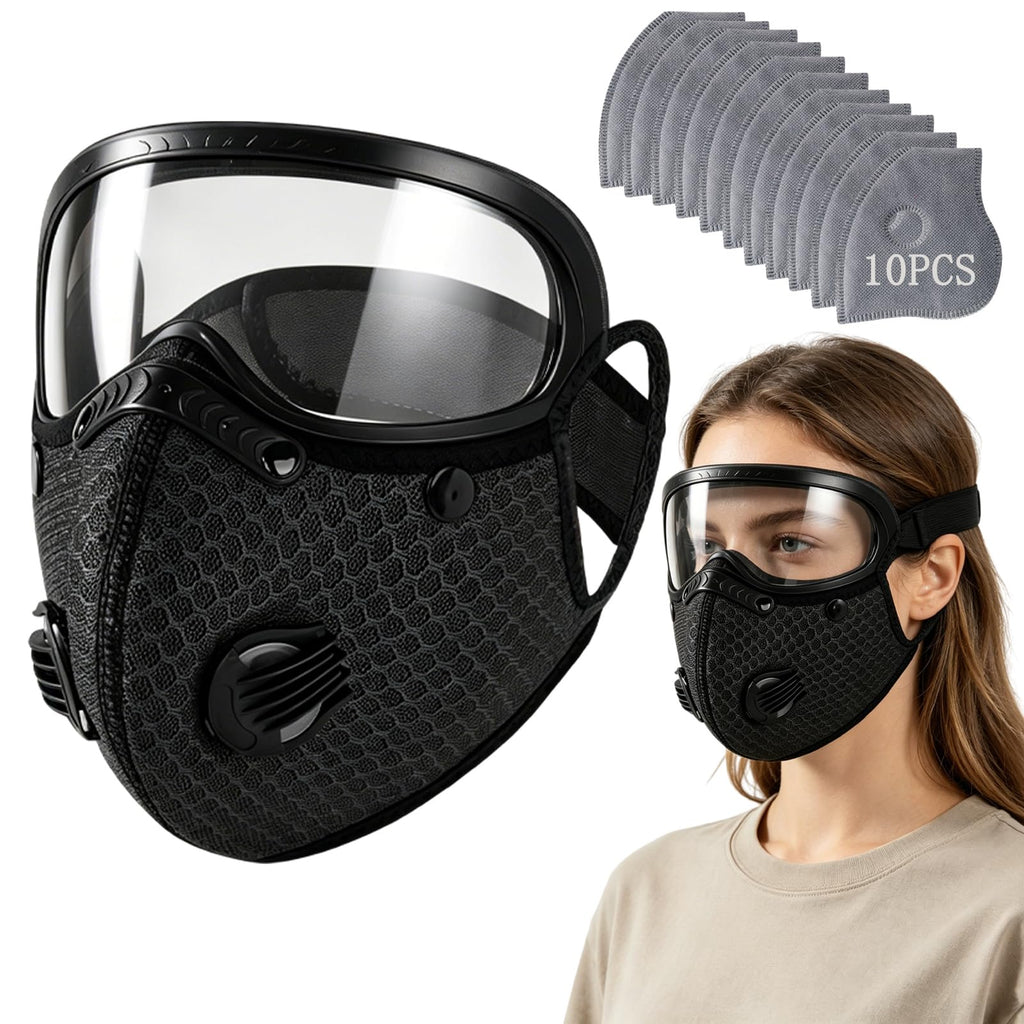 😷 Reusable Carbon Filter Dust Mask with Adjustable Goggles ❤️
