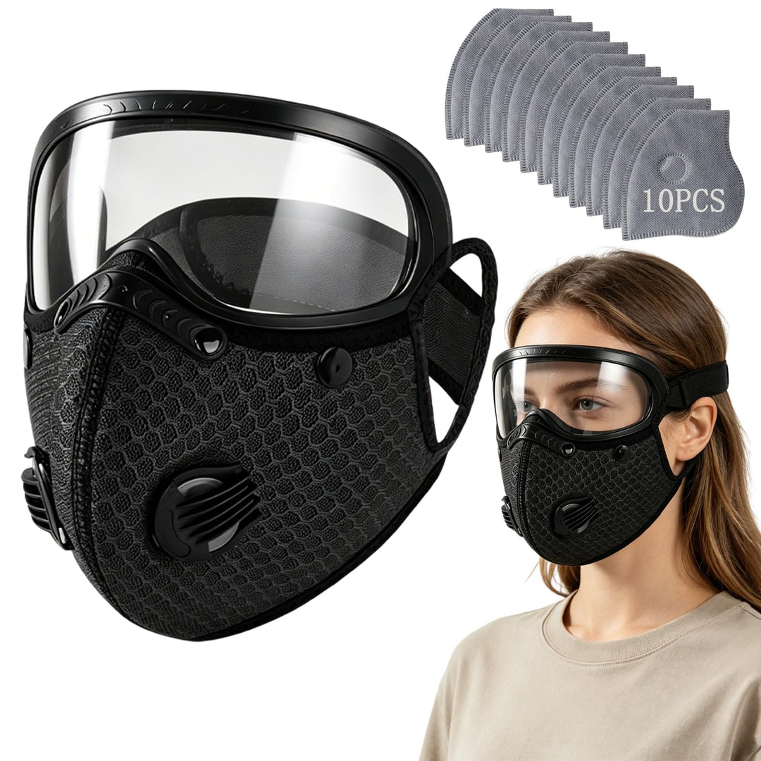 Reusable Carbon Filter Dust Mask with Adjustable Goggles