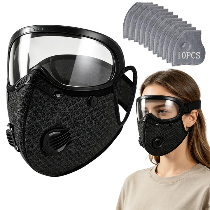 Reusable Carbon Filter Dust Mask with Adjustable Goggles
