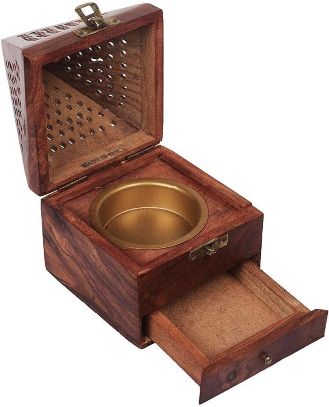 Medieval Wooden Pyramid Incense Box