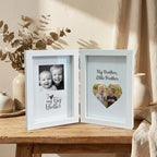 Creative Wooden Folding Photo Frame | Rustic Hinged Picture Frame