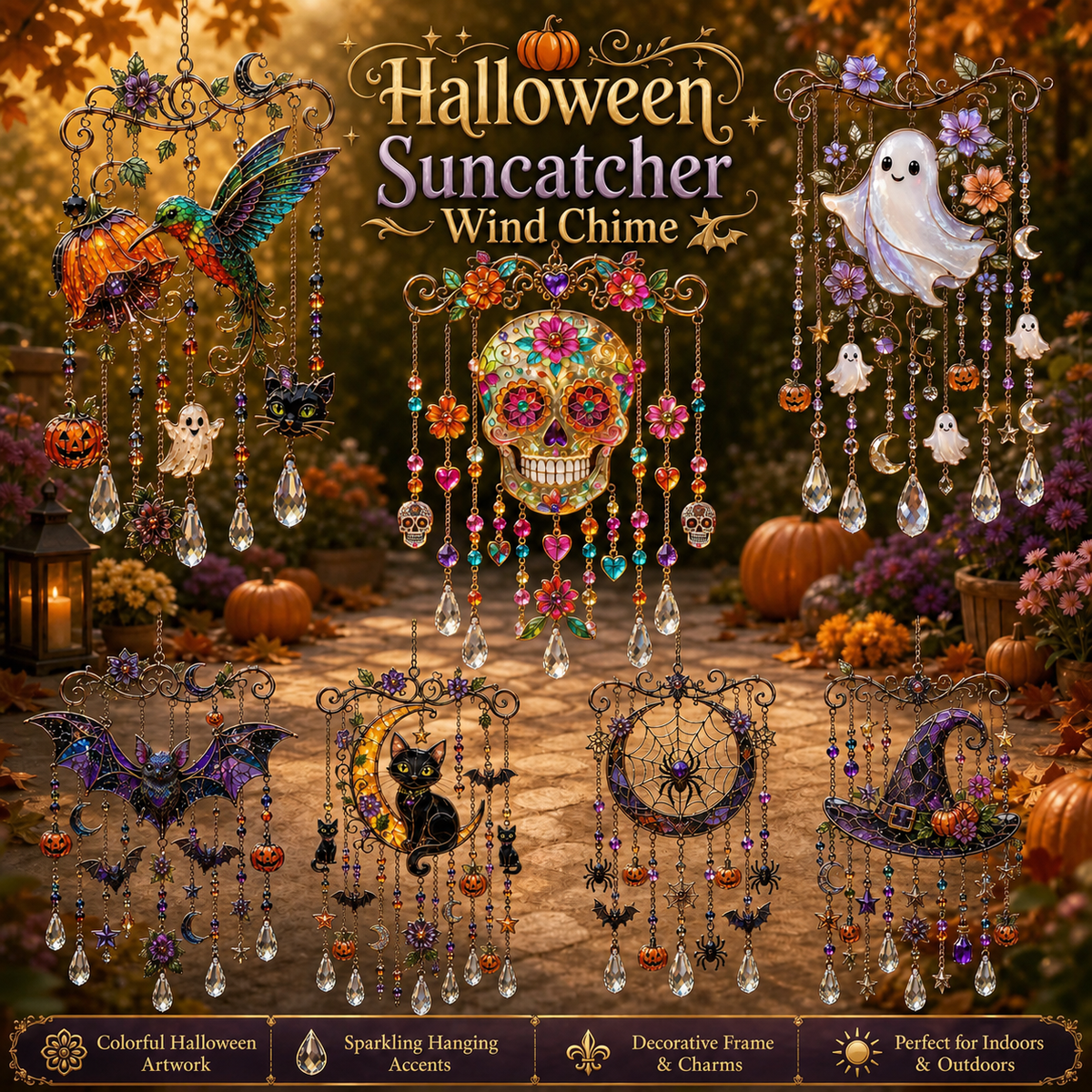 🔥Halloween Suncatcher Wind Chime👻