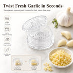 🧄 Transparent Manual Garlic Twist – ✨ Multi Functional Mincer & Grinder