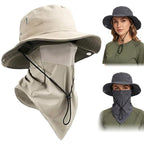 Breathable Fisherman Hat with Detachable Face Mask