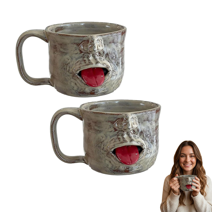 Handmade Face Shaped Ceramic Mug