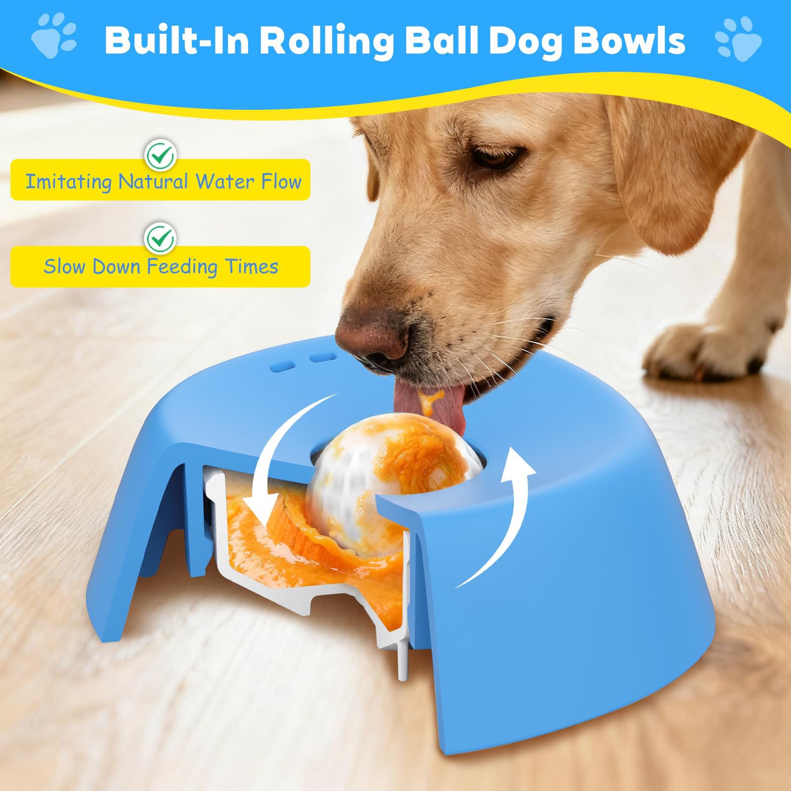 🐶 Enrichment Ball-Roll Dog Lick Bowl ❤️