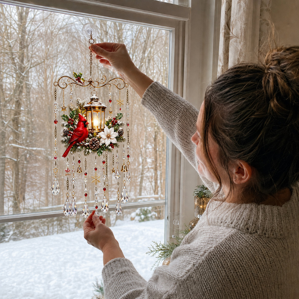 🔥Handmade Christmas Stained Glass Window Hanging🔥